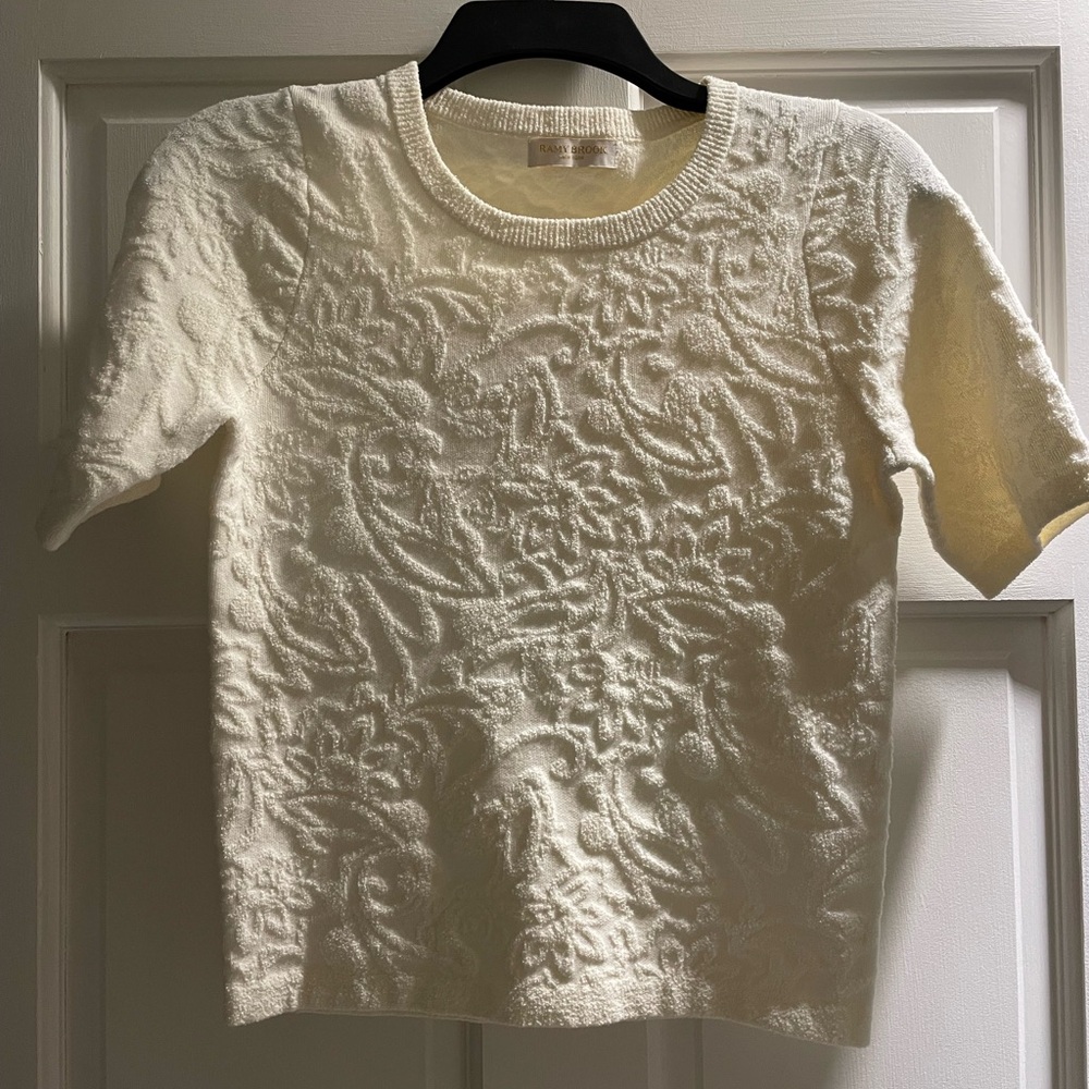 Ramy Brook Ivory Textured Knit Top